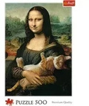 Mona Lisa mit schnurrender Katze (Puzzle)