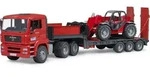 Bruder MAN TGA Tieflader mit Manitou Teleskoplader Fertigmodell Baufahrzeug Modell
