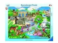 Ravensburger 06661 - Besuch im Zoo, 45 Teile Rahmenpuzzle