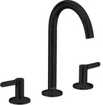 AXOR One 3-Loch Waschtischarmatur 170 mit Hebelgriffen und Push-Open Ablaufgarnitur,
