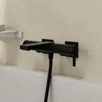 hansgrohe Tecturis E Einhebel-Wannenarmatur Aufputz, Badarmaturen, mattschwarz