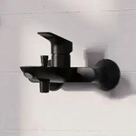 hansgrohe Logis Einhebel-Wannenarmatur Aufputz, Badarmaturen, 71400670, mattschwarz