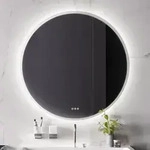 Emco Pure ++ LED-Badspiegel &Oslash; 79 cm mit umlaufender Mattierung und Heizfolie,