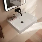 hansgrohe Xanuia Q Waschtisch 600/480 ohne Hahnloch mit &Uuml;berlauf, Badkeramik,