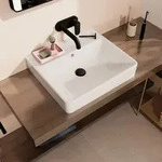 hansgrohe Xanuia Q Aufsatzwaschtisch geschliffen 550/480 ohne Hahnloch mit &Uuml;berlauf,