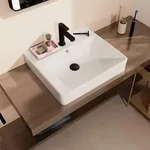 hansgrohe Xanuia Q Aufsatzwaschtisch geschliffen 550/480 mit Hahnloch und &Uuml;berlauf,
