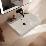 hansgrohe Xanuia Q Waschtisch 650/480 ohne Hahnloch mit &Uuml;berlauf, Badkeramik,