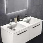 Ideal Standard i.life B M&ouml;bel-Doppelwaschtisch 121 cm, je 1 Hahnloch, mit &Uuml;berlauf,