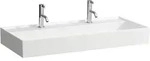 LAUFEN Kartell Waschtisch 100 x 46 cm, mit 2x 1 Hahnloch, ohne &Uuml;berlauf, Badkeramik,