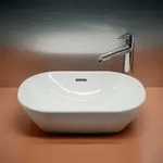LAUFEN LUA Aufsatzwaschtisch oval 50 x 35,5 cm, mit &Uuml;berlauf, Badkeramik,