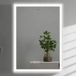 hansgrohe Xarita E Badspiegel 50 x 70 cm mit Ber&uuml;hrungssensor in mattwei&szlig;, Spiegel,