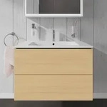 Duravit L-Cube Waschtischunterbau wandh&auml;ngend mit 2 Ausz&uuml;gen, 82 x 48,1 cm,...