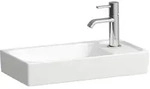 LAUFEN MEDA Handwaschbecken 46 x 23,5 cm, ohne Hahnloch und &Uuml;berlauf, Becken links,