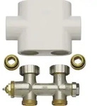 Kermi Ventilhahnblock-Set Durchgang ZV00400001, Heizung, wei&szlig;