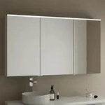 burgbad Eqio Spiegelschrank mit LED-Aufsatzleuchte 140 cm Links, Badm&ouml;bel,...
