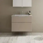 burgbad Eqio Waschtischkombination mit Keramik-Waschtisch Slim, 82 cm, mit Griff