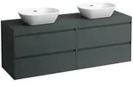 LAUFEN LANI Waschtischplatte mit Ausschnitt rechts und links mit Unterschrank 160 cm