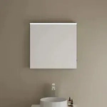 burgbad Eqio Leuchtspiegel mit LED Aufsatzleuchte 65 cm, Spiegel,