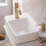 hansgrohe Xelu Q Handwaschbecken mit Ablage links 36 x 25 cm, Badkeramik, wei&szlig;