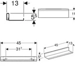 Geberit iCon Wandablage 45 cm, Badm&ouml;bel, 502.326.JK.1, lava / pulverbeschichtet matt