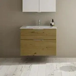 burgbad Eqio Waschtischkombination mit Keramik-Waschtisch Slim, 82 cm, mit Griff