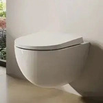 Kludi RESA D Spiralflush-Wand-WC und WC-Sitz, Badkeramik, gl&auml;nzend wei&szlig;