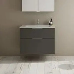 burgbad Eqio Waschtischkombination mit Keramik-Waschtisch Slim, 82 cm, mit Griff
