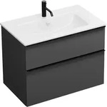 burgbad Eqio Waschtischkombination mit Keramik-Waschtisch Slim, 82 cm, mit