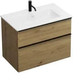 burgbad Eqio Waschtischkombination mit Keramik-Waschtisch Slim, 82 cm, mit