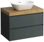 LAUFEN LANI Waschtischplatte mit Ausschnitt mittig mit Unterschrank 80 cm mit 2