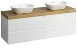 LAUFEN LANI Waschtischplatte mit Ausschnitt rechts und links mit Unterschrank 160 cm