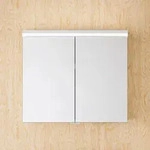 burgbad Lin20 Spiegelschrank mit LED-Beleuchtung, 80 cm, 2 Spiegelt&uuml;ren,...