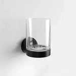Keuco Reva Black Selection Glashalter mit Echtkristall-Glas, Accessoires,