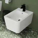 hansgrohe EluPura Q Wand Bidet 540 mit Hahnloch und &Uuml;berlauf, HygieneEffect,