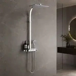 Kronenbach Duschsystem Aufputz mit Smart Push Thermostat und Glasablage,