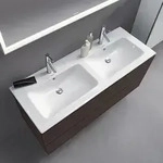 Duravit ME by Starck Doppel-Waschtisch 130 x 49 cm, mit &Uuml;berlauf, mit 2