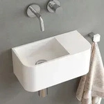 Kronenbach Stone Handwaschbecken 38 x 19 cm Becken links ohne Hahnlochbohrung,