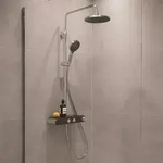 Duravit Duschsystem Shelf mit MinusFlow, Badarmaturen, TH4382008096, Chrom/Schwarz