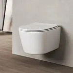 Kronenbach Tube Wand-WC-Set kompakt sp&uuml;lrandlos mit Rotationssp&uuml;lung und WC-Sitz