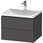 Duravit L-Cube c-shaped M&ouml;belset mit Waschtisch mit 1 Hahnloch und Unterbau...