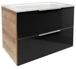 Fackelmann B.brillant Waschplatz-Set mit Glaswaschtisch 80 cm, Badm&ouml;bel, 84007,