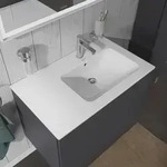 Duravit ME by Starck Waschtisch 83 x 49 cm, mit &Uuml;berlauf, mit 1 Hahnloch,...