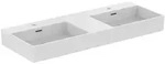 Ideal Standard Extra Doppel-Waschtisch 121,5 cm, je 1 Hahnloch mit &Uuml;berlauf,