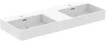 Ideal Standard Extra Doppel-Waschtisch 121,5 cm, je 1 Hahnloch mit &Uuml;berlauf,