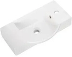Fackelmann SBC G&auml;ste-WC Keramikbecken 54,5 x 32 cm, Becken mittig, Hahnloch rechts,