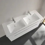 Villeroy & Boch Subway 2.0 Schrank-Doppelwaschtisch 130 cm mit &Uuml;berlauf,...