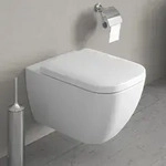 Duravit Happy D.2 Wand-WC Rimless 2222090000, Badkeramik, wei&szlig; mit wondergliss