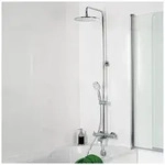 HSK Shower-Set Modell RS 200 Thermostat f&uuml;r Badewanne, Kopfbrause flach, rund...