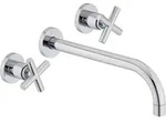 Dornbracht TARA Dreiloch-Waschtisch-Wandbatterie, Badarmaturen, chrom