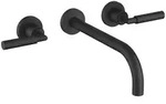 Dornbracht TARA Dreiloch-Waschtisch-Wandbatterie, Badarmaturen, 36717882-33, schwarz